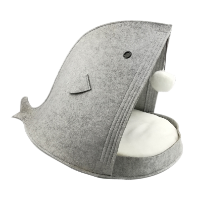 Shark Shape Felt Cat House